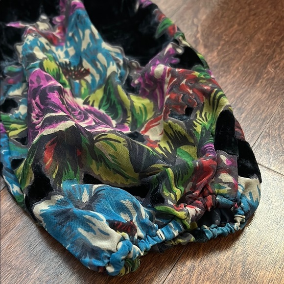 Free People Misha Burnout Black Velvet Mini Dress, Boho Witchy Floral, Size Sm - Picture 8 of 16